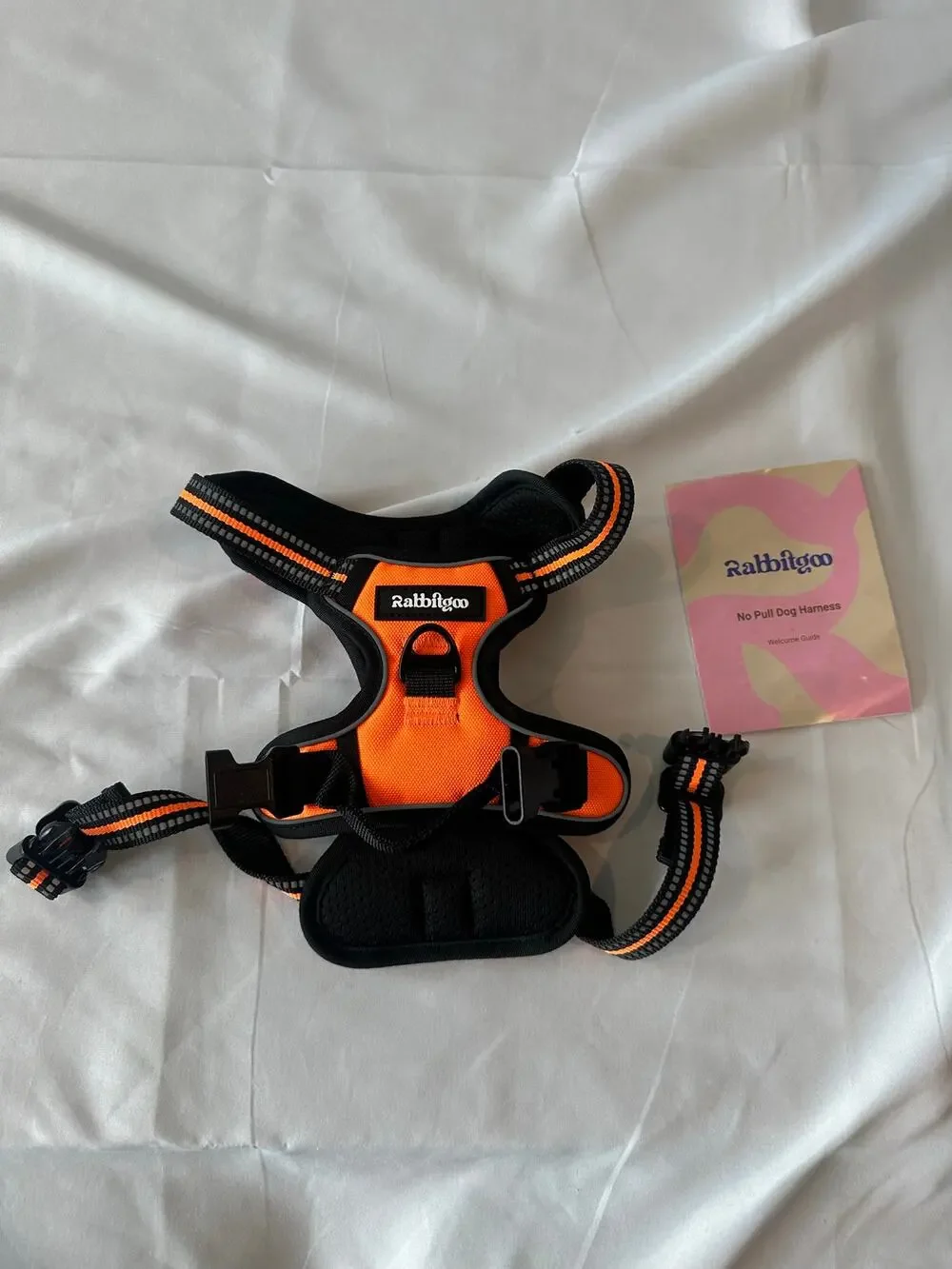 Rabbitgoo No Pull Dog Harness- Orange & Black Reflective Vest (Size Small) NWOT⁠